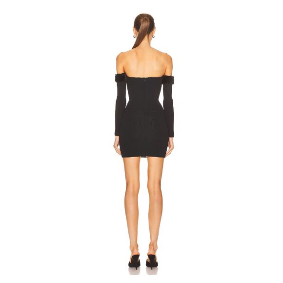 Staud Josee Black Mini Bodycon Dress Size Medium - Picture 5 of 7